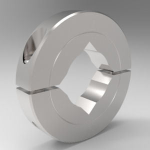 3/8" Square Bore Shaft Collar Two-Piece Split Clamp Type, Stainless Steel