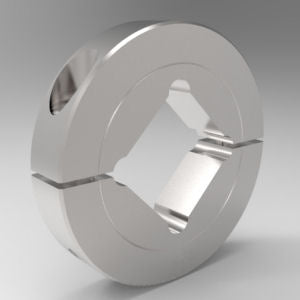 2" Square Bore Shaft Collar Two-Piece Split Clamp Type, Stainless Steel