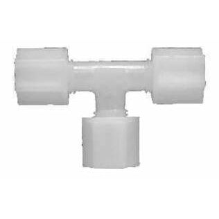 Durable 1/2 white nylon compression tee for secure tube connections - 1/2 White Nylon Compression Tee.