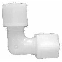 Durable 3/8 polypropylene compression elbow for secure tube connections - 3/8 Polypropylene Compression Elbow.
