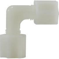 Durable 3/8 white nylon compression elbow for secure tube connections - 3/8 White Nylon Compression Elbow.
