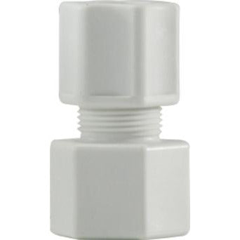 1/2 x 3/8 polypropylene compression to female iron pipe adapter for secure tube connections - 1/2 x 3/8 Compression x Female Iron Pipe Polypropylene Adapter.