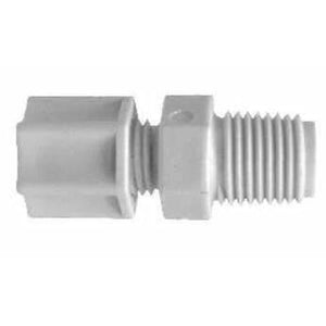 3/8 x 1/4 white nylon compression to male iron pipe adapter for secure tube connections - 3/8 x 1/4 Compression x Male Iron Pipe White Nylon Adapter