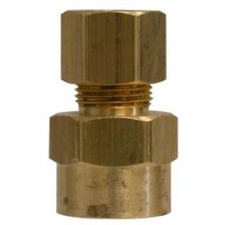 Brass light pattern adapter fitting with compression connection to female NPT pipe thread - 5/8 Compression X 1/2 Female Iron Pipe Adapter-Light Pattern
