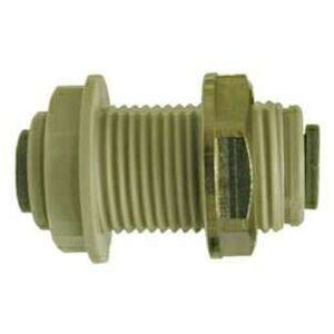 Durable plastic push-in fitting for secure tubing connections – 1/4 Plastic Push-In Bulkhead Union.