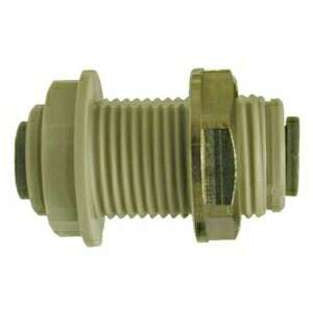 Durable plastic push-in fitting for secure tubing connections – 1/4 Plastic Push-In Bulkhead Union.