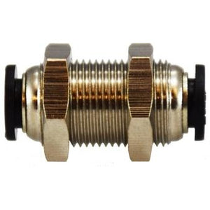 Durable push-in fitting for secure tubing connections – 3/8 Push-In Bulkhead Union.