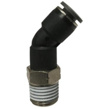 Durable 45° composite swivel fitting with push-in and male iron pipe – 1/4 x 1/8 Push-In x Male Iron Pipe Swivel Composite 45°.