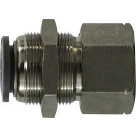 Push-in x female iron pipe bulkhead for 1/2 x 1/2 tubing – 1/2 x 1/2 Push-In x Female Iron Pipe Bulkhead