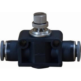 Durable 3/8 push-in in-line needle valve for fluid flow regulation – 3/8 Push In In-Line Needle Valve.