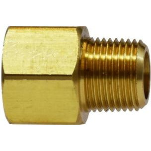 Brass pipe adapter for connecting different sizes – 1/4 x 1/8 Female x Male Adapter.