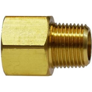 Low-pressure brass adapter for connecting different pipe sizes – 3/4 x 1/2 Female Iron Pipe x Male Iron Pipe Adapter.