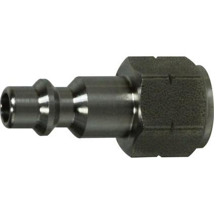 A stainless steel 1/4 body 1/4 female iron pipe industrial plug with precision-machined threads. 1/4 Body 1/4 Female Iron Pipe Industrial Stainless Steel Plug