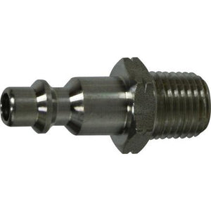 A stainless steel male iron pipe industrial plug with a threaded connection. 1/4 Body 1/4 Male Iron Pipe Industrial Stainless Steel Plug