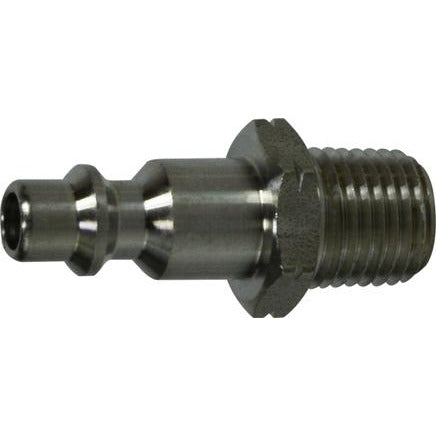 A stainless steel male iron pipe industrial plug with a threaded connection. 1/4 Body 1/4 Male Iron Pipe Industrial Stainless Steel Plug