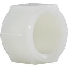 A white nylon cap fitting for plumbing, shown against a plain background. 1/2 White Nylon Cap