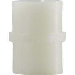 A white nylon coupling with hose barb connections on both ends - 2 White Nylon Coupling