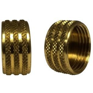 Garden hose cap made of brass with a grip design for easy handling. - 3/4 Garden Hose Cap - Barstock
