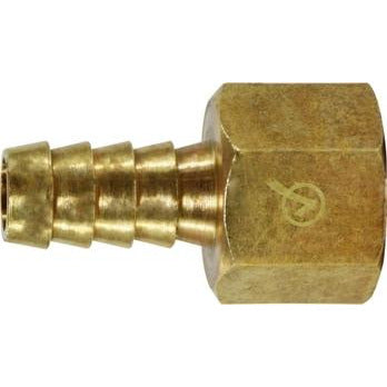 A brass hose barb x female iron pipe adapter lead free with barbed connections. - 3/4 x 3/4 Hose Barb x Female Iron Pipe Adapter Lead Free