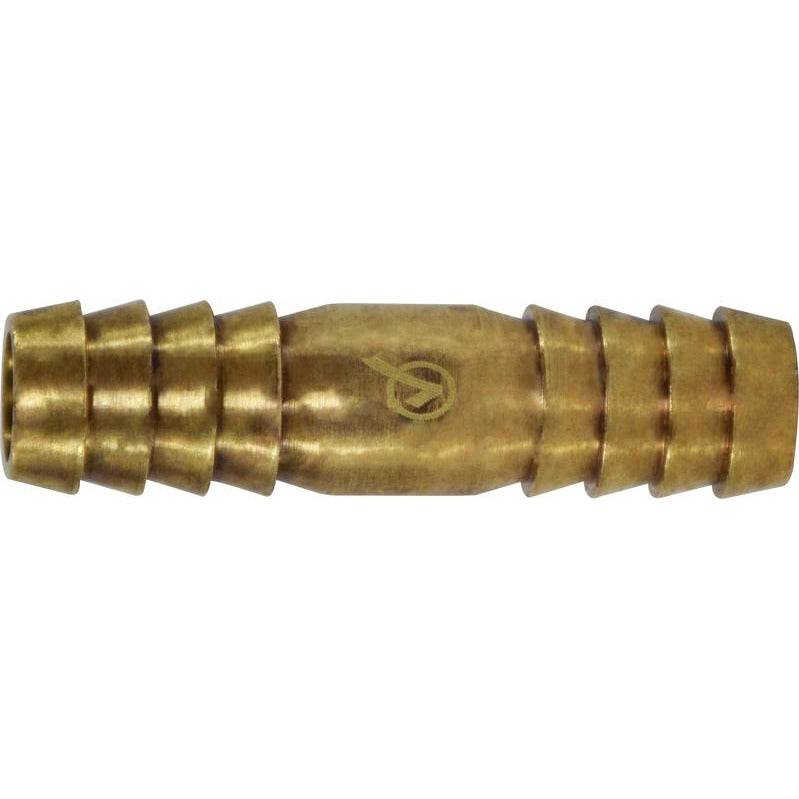 A brass splicer lead free fitting designed for connecting two hoses or pipes. - 1/8 Splicer Lead Free