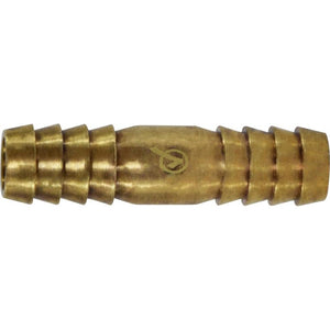 A brass splicer lead free fitting designed for connecting two hoses or pipes. - 1/8 Splicer Lead Free
