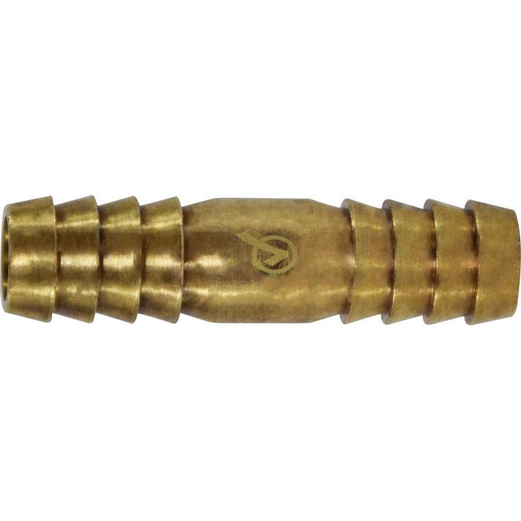 A brass splicer lead free fitting designed for connecting two hoses or pipes. - 1/8 Splicer Lead Free