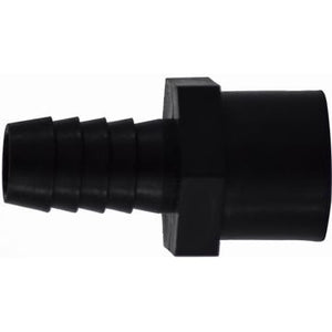Lightweight corrosion-resistant polypropylene connector ideal for low-pressure fluid lines and equipment hookups — 1/2 x 3/8 Hose Barb x Female Iron Pipe Polypropylene Adapter