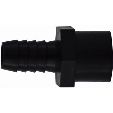 Lightweight corrosion-resistant polypropylene connector ideal for low-pressure fluid lines and equipment hookups — 1/2 x 3/8 Hose Barb x Female Iron Pipe Polypropylene Adapter