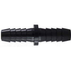 Polypropylene hose barb union for connecting 3/8” hoses – 3/8 Polypropylene Hose Barb Union.