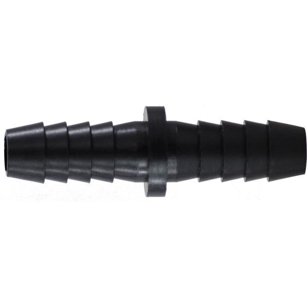Polypropylene hose barb union for connecting 3/8” hoses – 3/8 Polypropylene Hose Barb Union.