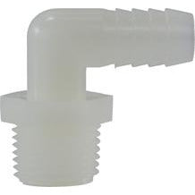 1-1/2 x 1-1/2 Hose Barb x Male Iron Pipe White Nylon Elbow