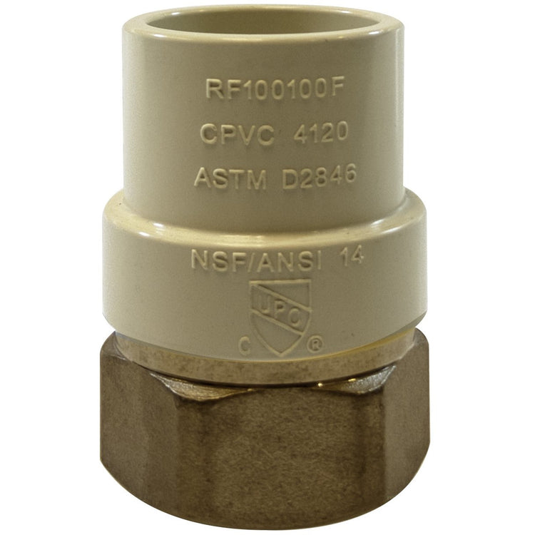 Durable lead-free adapter - Lead-Free 1 Chlorinated Polyvinyl Chloride x 1 Brass Female Iron Pipe Adapter