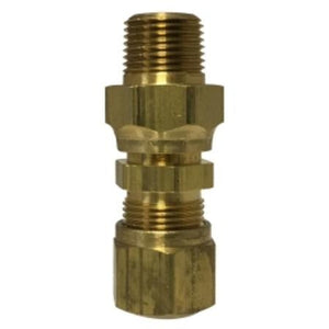 A brass 1/2 x 3/8 Nylon Air Brake x Male Iron Pipe Swivel Adapter - 1/2 x 3/8 Nylon Air Brake x Male Iron Pipe Swivel Adapter