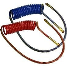 5 ft Blue and Red Air Coil with One End 40 for truck air brake systems - Air Coil Blue and Red 15 ft One End 40