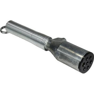 7-Way Single Grip Trailer Plug with Spring Guard – Durable towing connector for trailers and RVs - 7-Way Single Grip Plug with Spring Guard