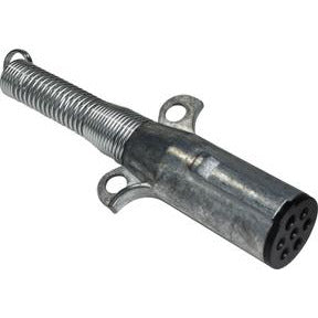 Trailer wiring 7-way plug with double grip and spring – Reliable electrical connection for trucks and trailers - 7-Way Double Grip Trailer Plug With Spring