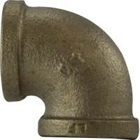 A black 90-degree elbow plumbing fitting with threaded connections on both ends. - 3 Lead-Free Imported 90-Degree Elbow