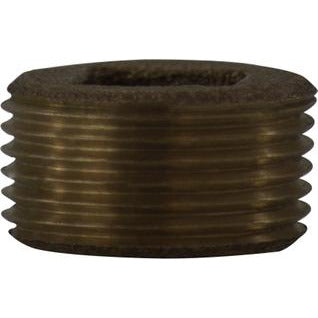 A brass countersunk plug with a ribbed texture, likely made from lead-free bronze, used for sealing threaded pipes.