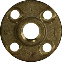A bronze brass compression flange threaded lead-free, with multiple bolt holes around the perimeter - 2 Brass Compression Flange Threaded Lead-Free
