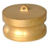 A gold-colored brass dust plug cap for an electrical outlet. - 2 Dust Plug Brass