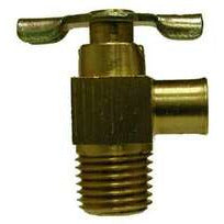 A brass Male Iron Pipe X Inner Diameter BIB Needle Valve with a compression x MPT connection type, typically used in pneumatic systems. - 1/4 Male Iron Pipe X .38 Inner Diameter BIB Needle Valve