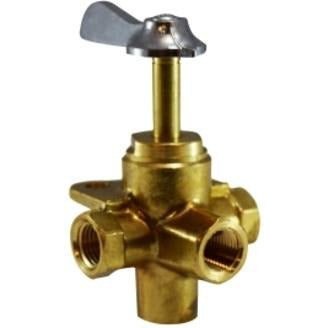 1/4 Female Iron Pipe 4-Way Bottom Ball Valve Less Click