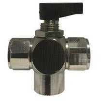 1/4 Female Iron Pipe 3 Way Panel Mounted Ball Valve Closed Center