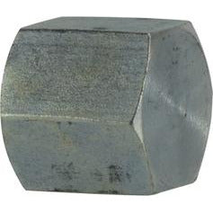 A silver steel pipe cap with threaded connection - 1/2 Pipe Cap