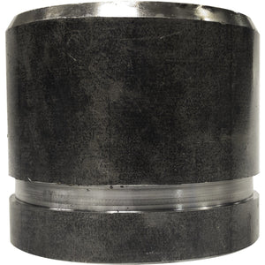 A black metal nipple with a visible groove and bevel - 10 x 3 Schedule 40 Groove x Bevel Black Nipple