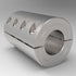 7/8" X 7/8" Two-Piece Split Clamp-Type Rigid Shaft Coupling,Stainless Steel