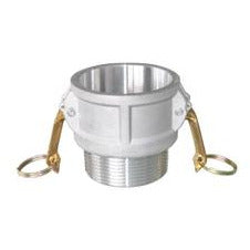 A silver-colored brass plumbing valve with a bell-shaped design and a gold-colored ring for easy handling. 2 Part B Aluminum