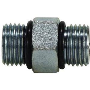 Hex nipple union with 3/4-16 male O-ring boss for secure pipe connections — 3/4-16 Male O-Ring Boss Hex Nipple Union