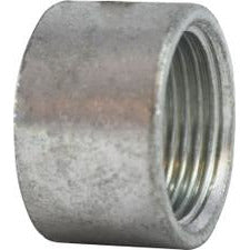 A silver galvanized half merchant coupling pipe fitting - 4 Galvanized Half Merchant Coupling