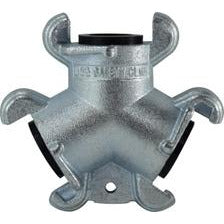 A silver-colored metal universal blank end fitting designed to seal the end of a hose or pipe - Universal Blank End